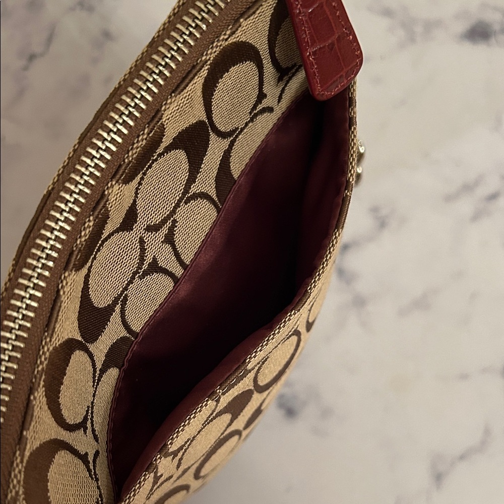 Coach Red and Brown Crocodile Crossbody Bag - Picture 7 of 10